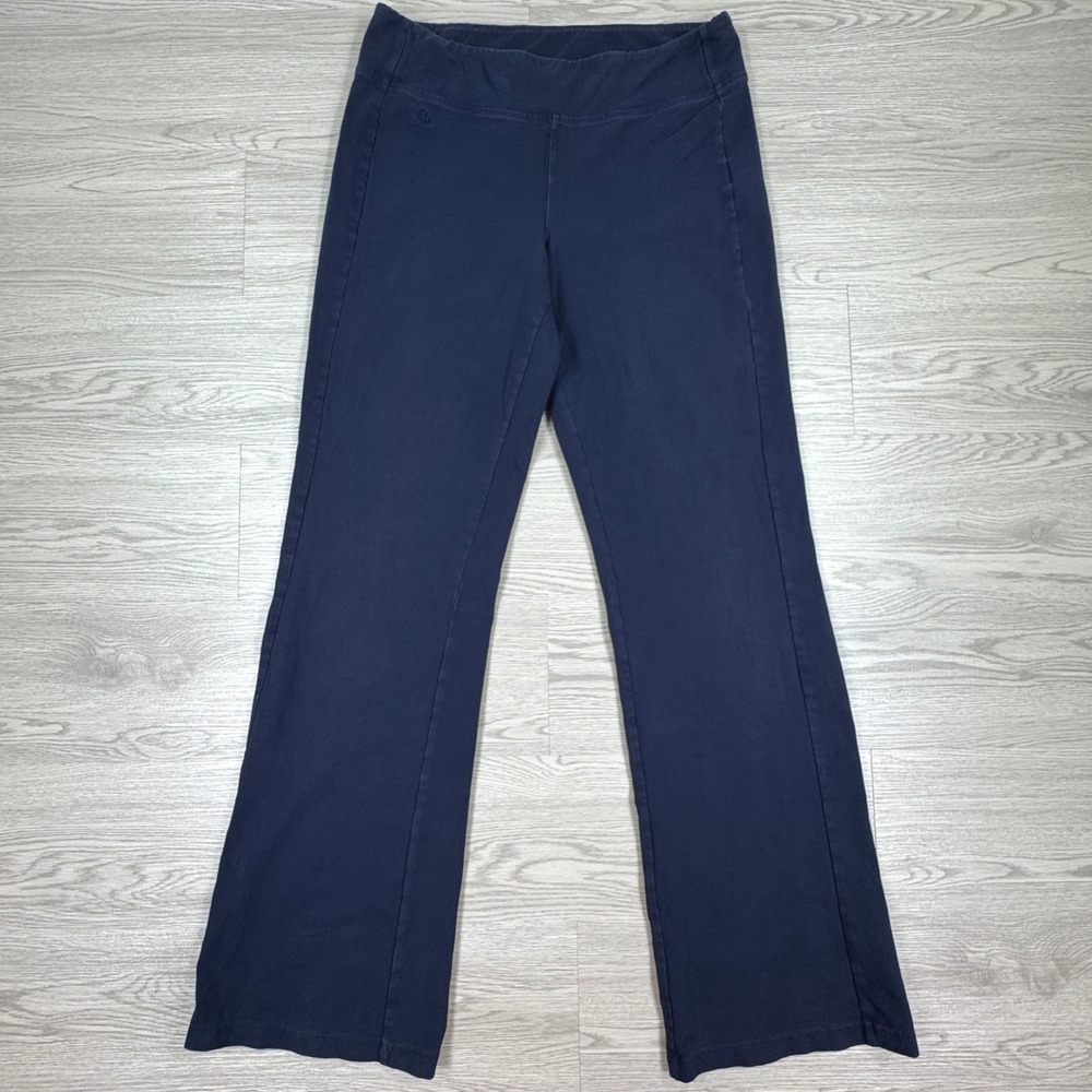 Lauren Ralph Lauren Women's Yoga Pants Navy Blue M‎ Flare Leg Cotton Blend